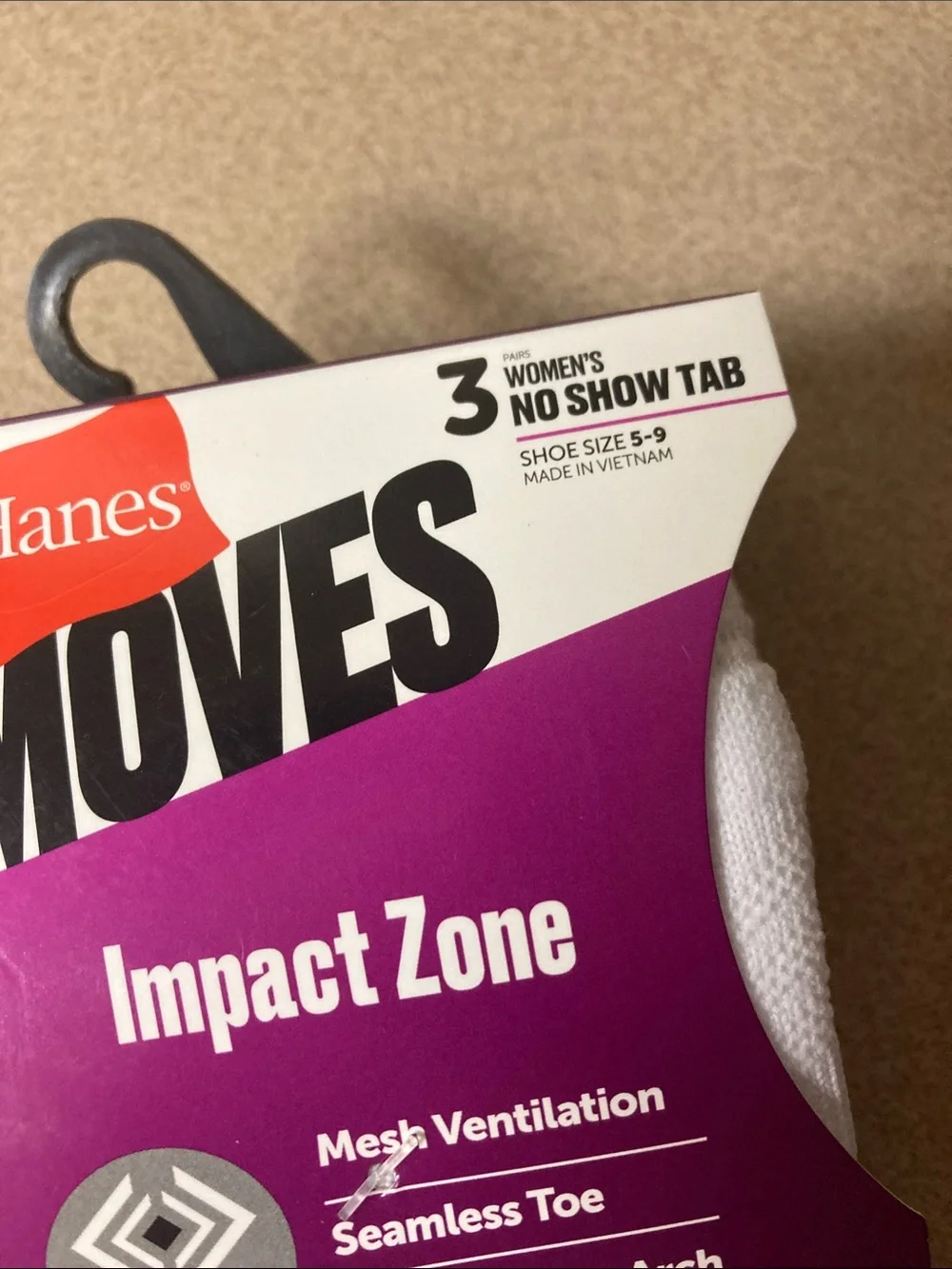 Hanes White No-Show tab Athletic Socks - Impact Zone Cushioning (3 Pack)